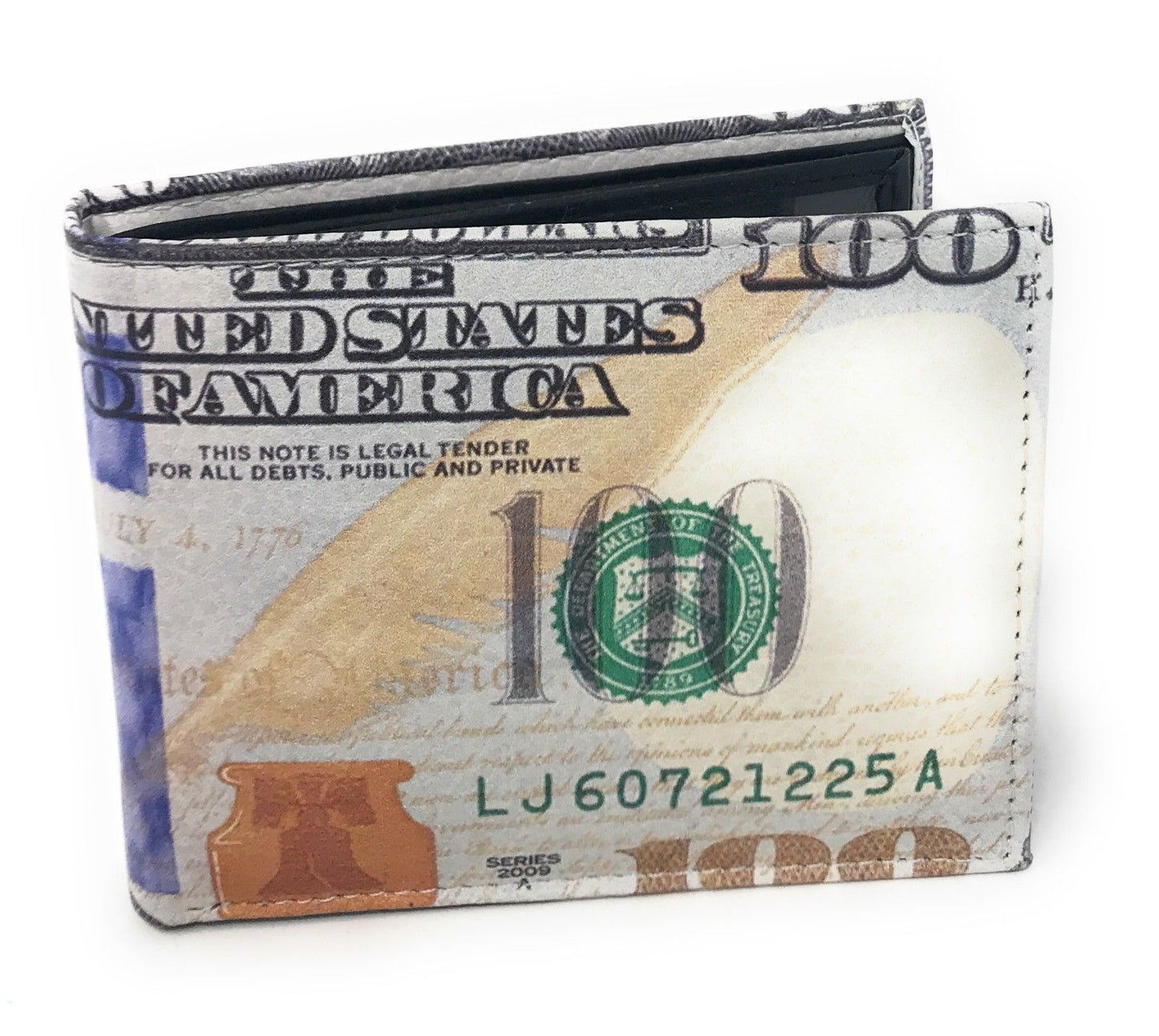 Printed Designs Bifold Wallets In Gift Box Cash Card Id Slots Mens Womens Youth-US 100 DOLLARS-