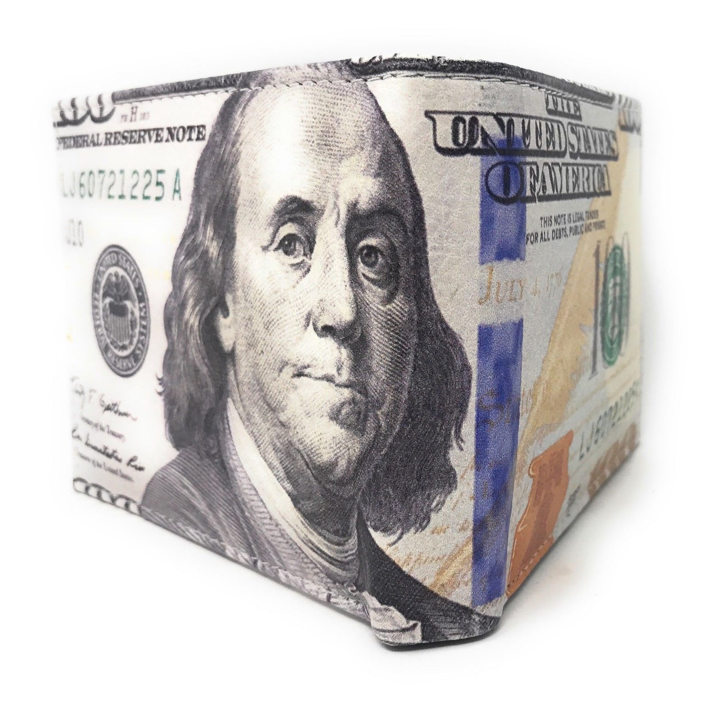Printed Designs Bifold Wallets In Gift Box Cash Card Id Slots Mens Womens Youth-US 100 DOLLARS-