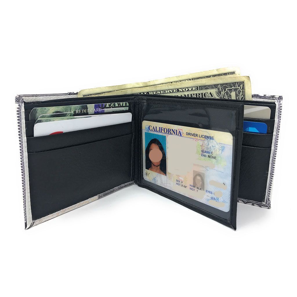 Printed Designs Bifold Wallets In Gift Box Cash Card Id Slots Mens Womens Youth-US 100 DOLLARS-