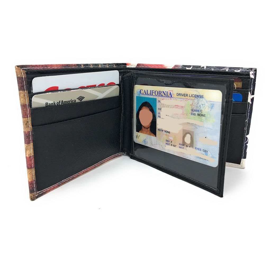 Printed Designs Bifold Wallets In Gift Box Cash Card Id Slots Mens Womens Youth-US 100 DOLLARS-
