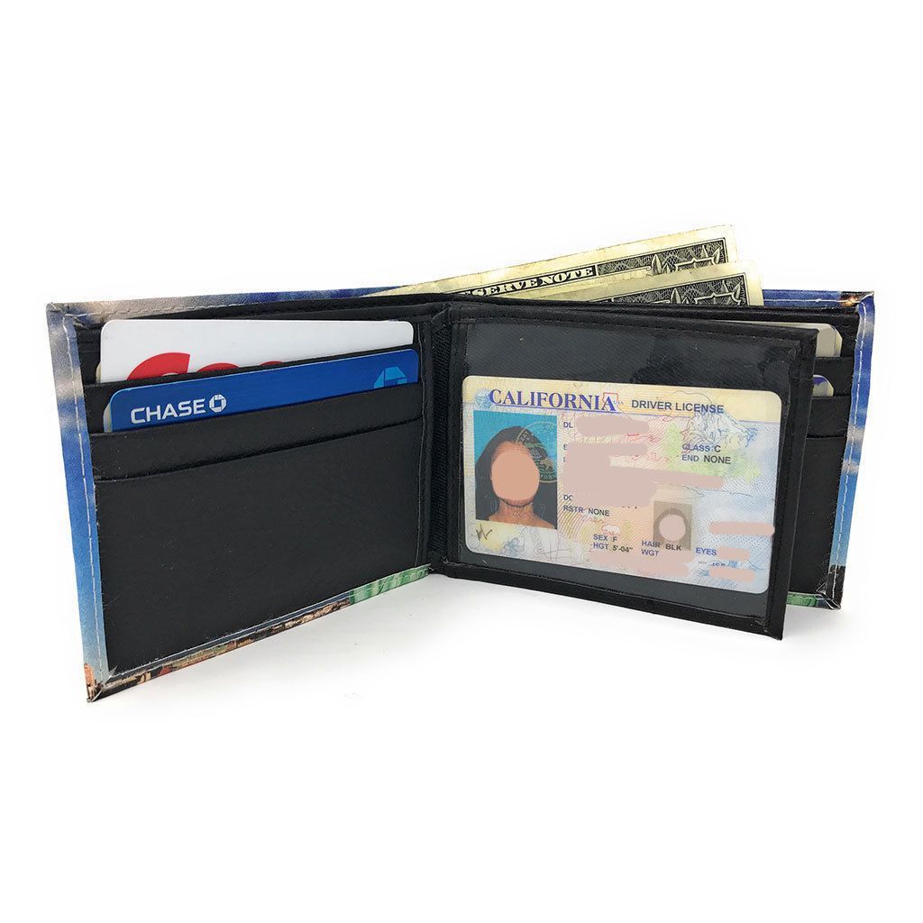 Printed Designs Bifold Wallets In Gift Box Cash Card Id Slots Mens Womens Youth-US 100 DOLLARS-