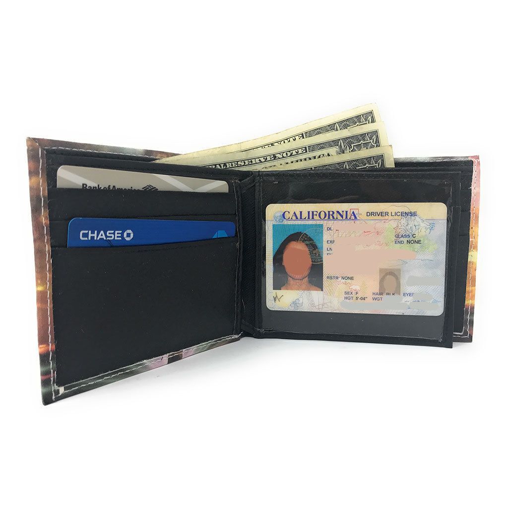 Printed Designs Bifold Wallets In Gift Box Cash Card Id Slots Mens Womens Youth-US 100 DOLLARS-