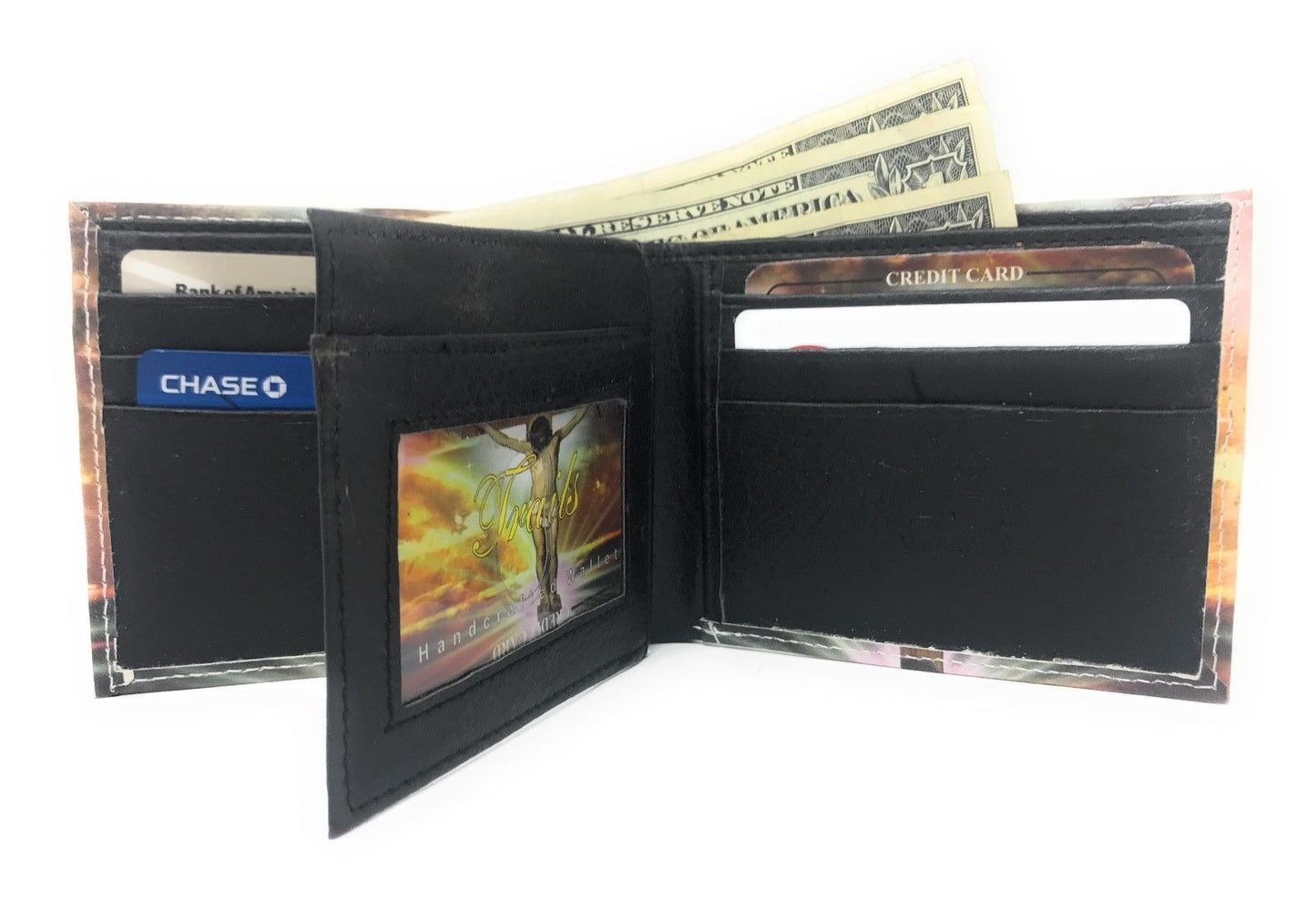 Printed Designs Bifold Wallets In Gift Box Cash Card Id Slots Mens Womens Youth-US 100 DOLLARS-