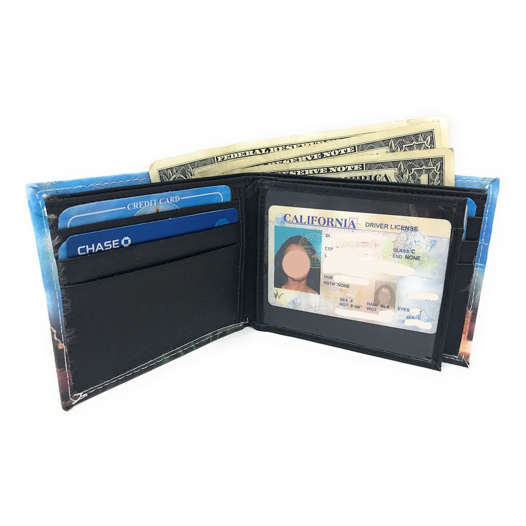 Printed Designs Bifold Wallets In Gift Box Cash Card Id Slots Mens Womens Youth-US 100 DOLLARS-