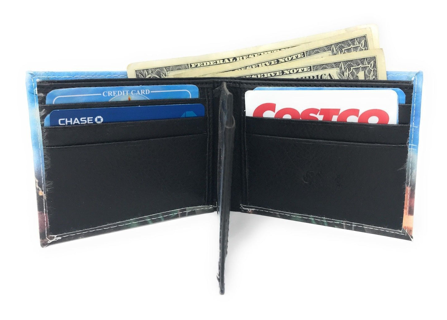 Printed Designs Bifold Wallets In Gift Box Cash Card Id Slots Mens Womens Youth-US 100 DOLLARS-