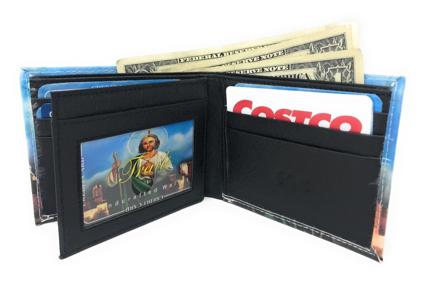 Printed Designs Bifold Wallets In Gift Box Cash Card Id Slots Mens Womens Youth-US 100 DOLLARS-