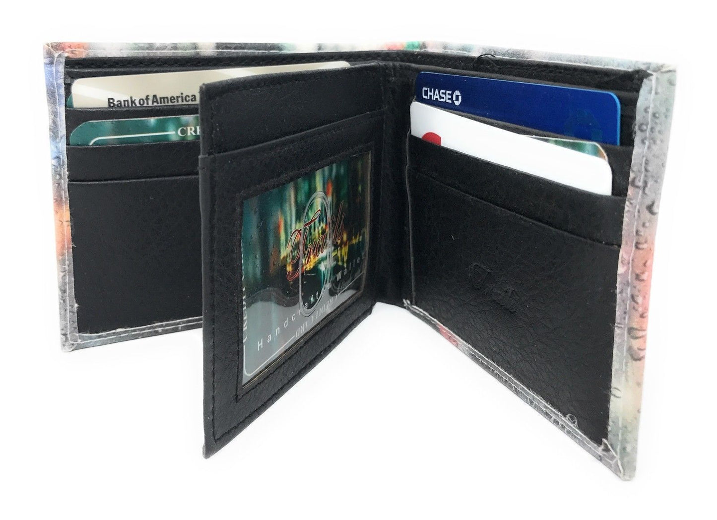 Printed Designs Bifold Wallets In Gift Box Cash Card Id Slots Mens Womens Youth-US 100 DOLLARS-