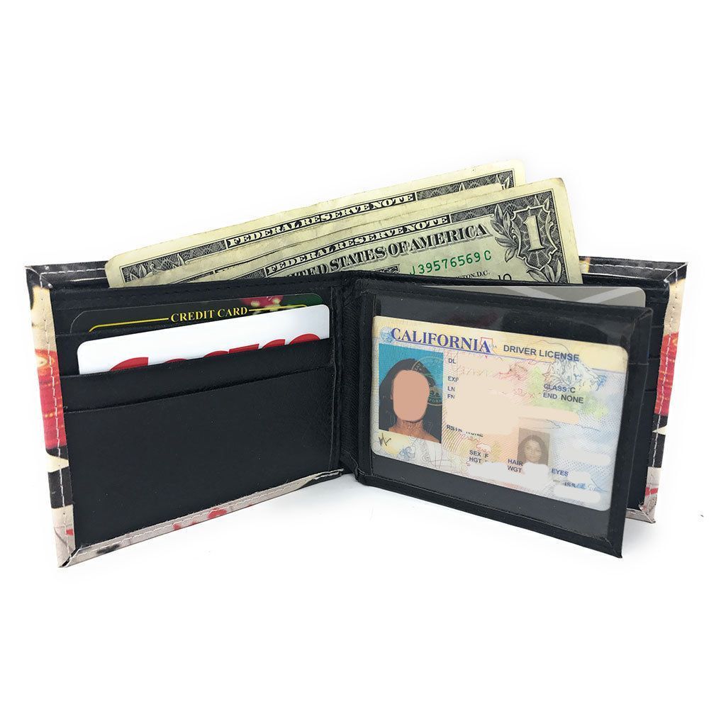 Printed Designs Bifold Wallets In Gift Box Cash Card Id Slots Mens Womens Youth-US 100 DOLLARS-