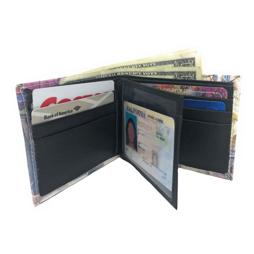 Printed Designs Bifold Wallets In Gift Box Cash Card Id Slots Mens Womens Youth-US 100 DOLLARS-