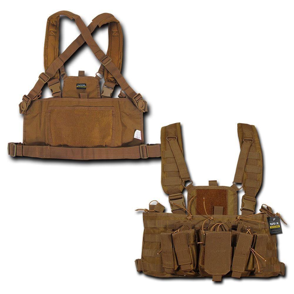 RAPDOM Heavy Duty Molle Webbing Rig Vest Military Army Law Enforcement-Black-