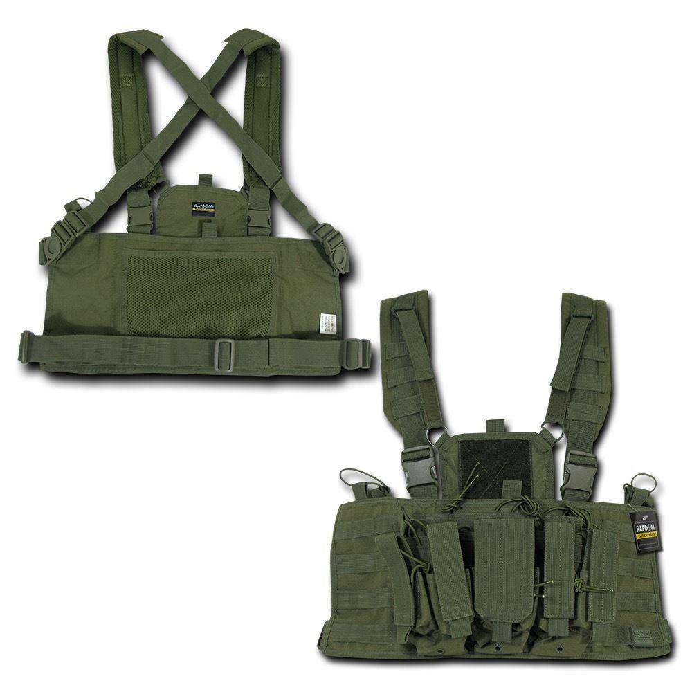 RAPDOM Heavy Duty Molle Webbing Rig Vest Military Army Law Enforcement-Black-