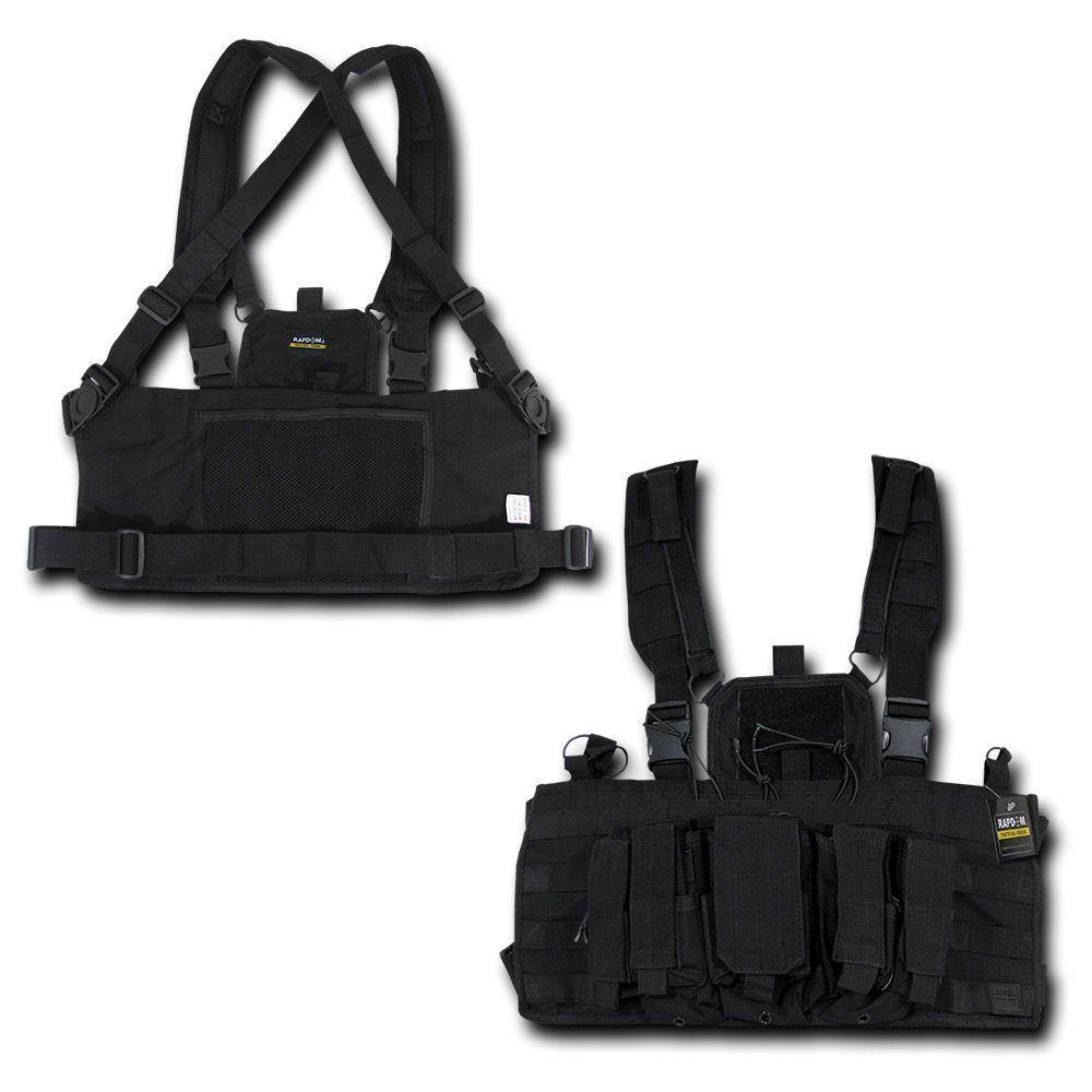 RAPDOM Heavy Duty Molle Webbing Rig Vest Military Army Law Enforcement-Black-