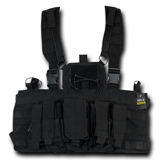 RAPDOM Heavy Duty Molle Webbing Rig Vest Military Army Law Enforcement-Black-