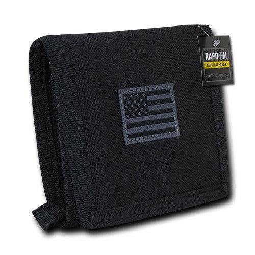 RAPDOM Men'S Tri-Fold Wallet Tactical Non Stick Id Window 18 Compartment/Pocket-Black-