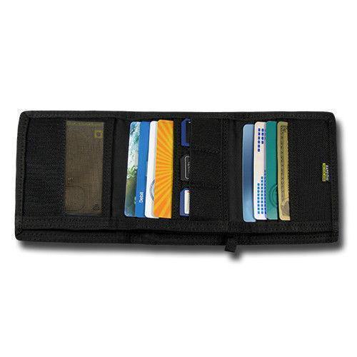 RAPDOM Men'S Tri-Fold Wallet Tactical Non Stick Id Window 18 Compartment/Pocket-Black-