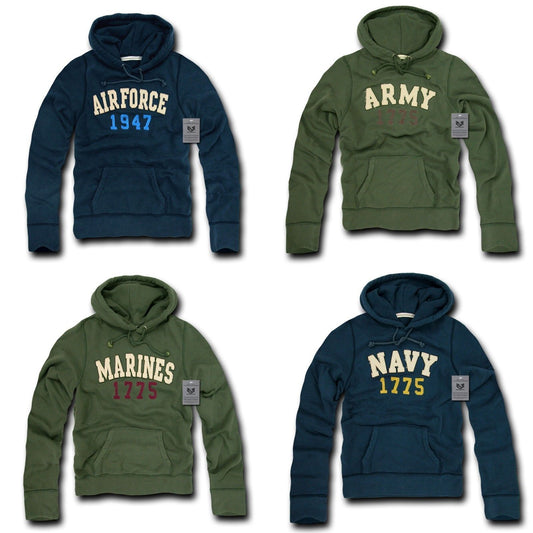 Rapid Dominance Military Navy Air Force Army Marines Fleece Pullover Hoodie Sweat Shirt-Air Force - Navy-Large-