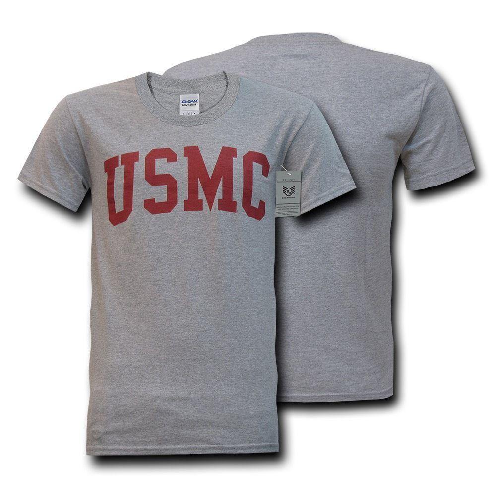 Rapid Dominace USmc Marines Military T-Shirts Tees Cotton Heather Grey-Heather Grey - USMC-Regular-Small