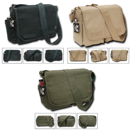 Rapid Dominance Durable Cotton Canvas Classic Military Shoulder Messenger Bags-Olive-