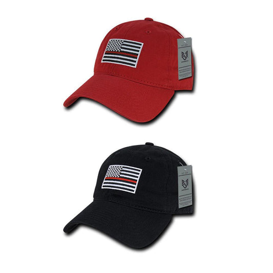 Rapid Dominance Ems Fire Department Thin Red Line US Flag Baseball Dad Caps Hats-Black-