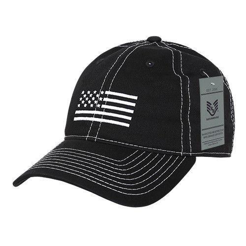 Rapid Dominance USA Flag Embroidered Patriotic Relaxed Baseball Caps Hats Unisex-Black-