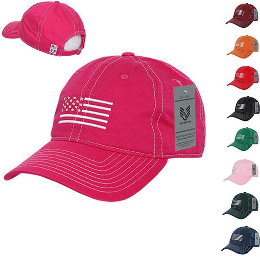 Rapid Dominance USA Flag Embroidered Patriotic Relaxed Baseball Caps Hats Unisex-Black-