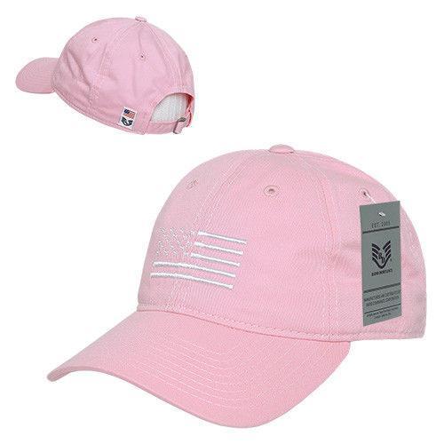 Rapid Dominance USA Flag Embroidered Patriotic Relaxed Baseball Caps Hats Unisex-Pink-