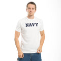 Rapid Felt Applique Military Air Force Navy Marine Navy Army T-Shirts Tees-Navy - White-Regular-Medium