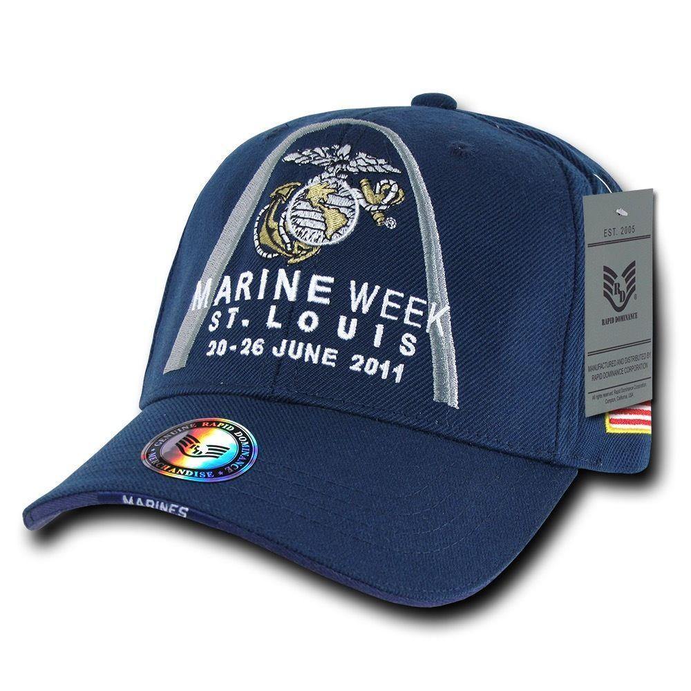 Rapid Special Event St. Louis Marine Corps Week 6 Panel Caps Hats-Marine Corps - White-