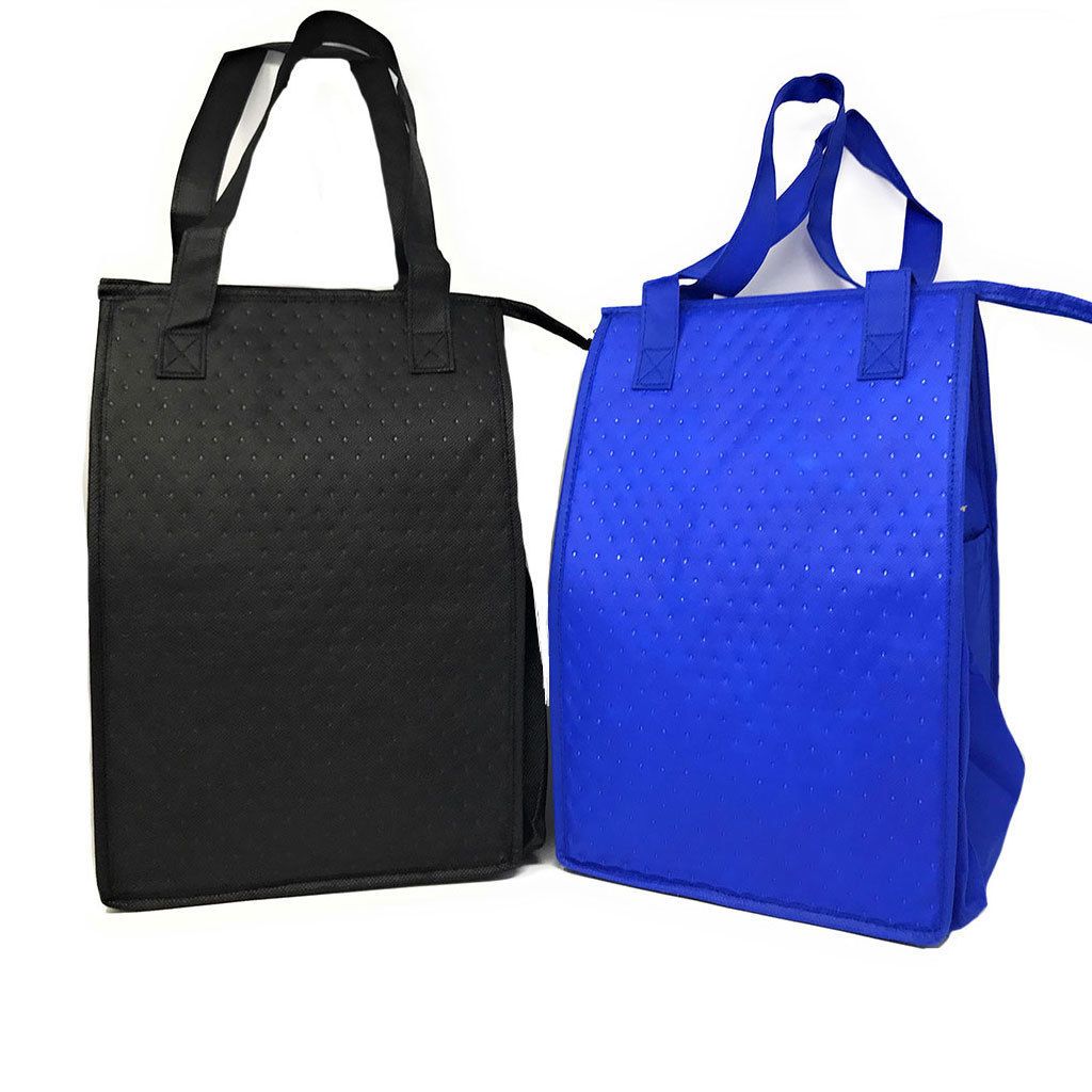 Thermo Insulated Lunch Cooler Bag Tote Thermo Lunch Cooler Picnic Beach-BLACK-