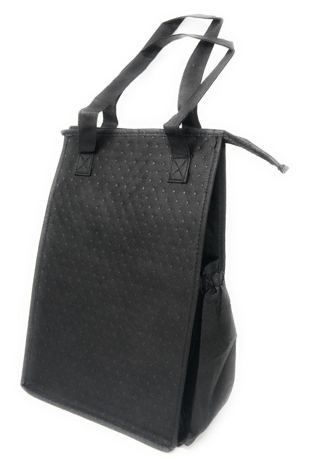 Thermo Insulated Lunch Cooler Bag Tote Thermo Lunch Cooler Picnic Beach-BLACK-
