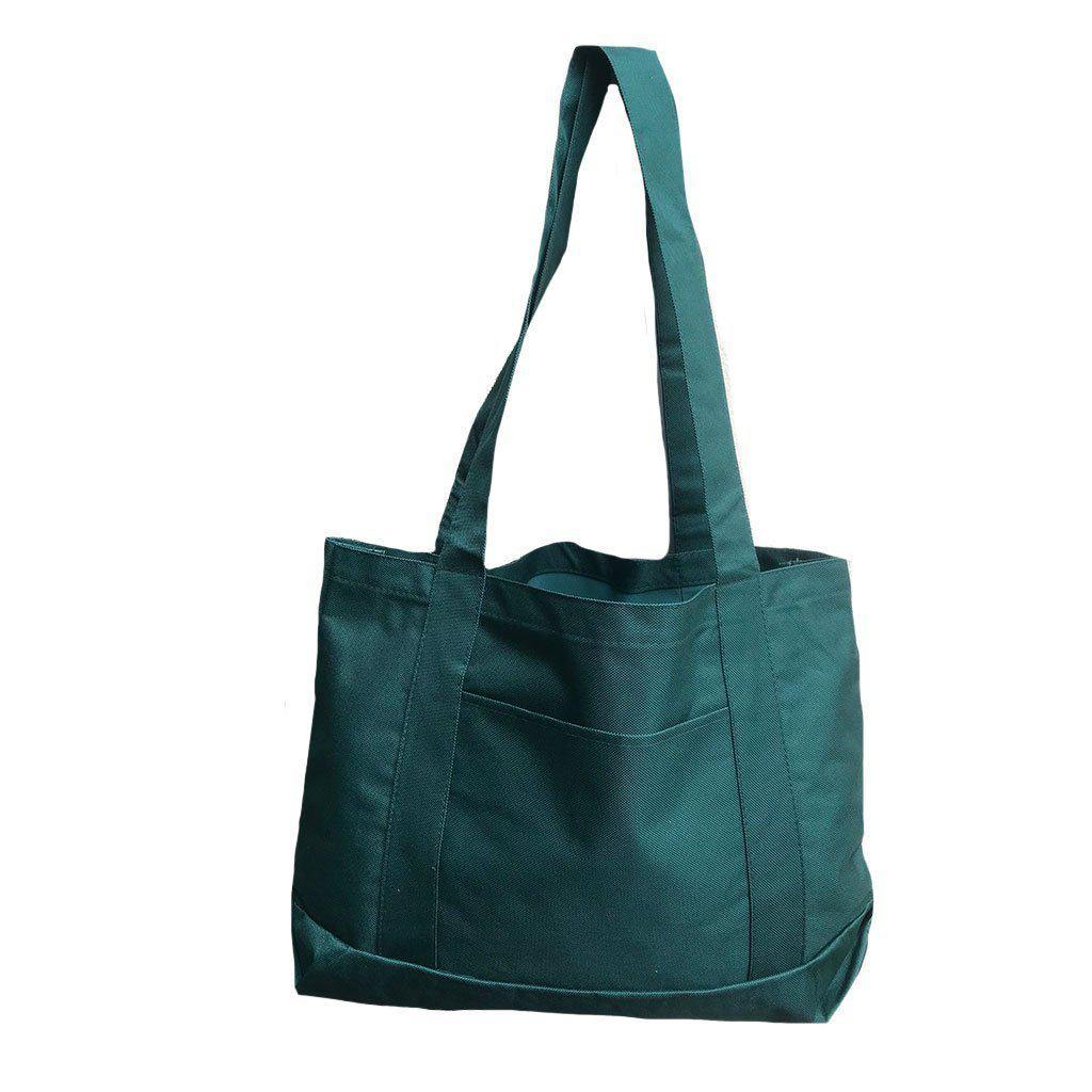 Reusable Grocery Shopping Tote Bags With Wide Bottom Gusset Travel Gym Sports-DARK GREEN-