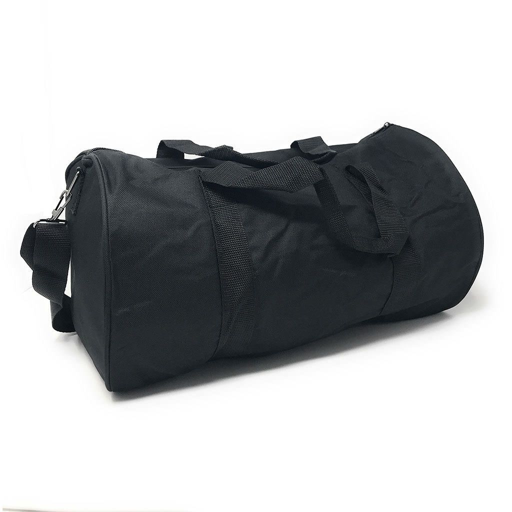 Roll Shape 18 inch Duffle Bag Travel Sports Gym School Carry On Luggage Shoulder Strap-Black-