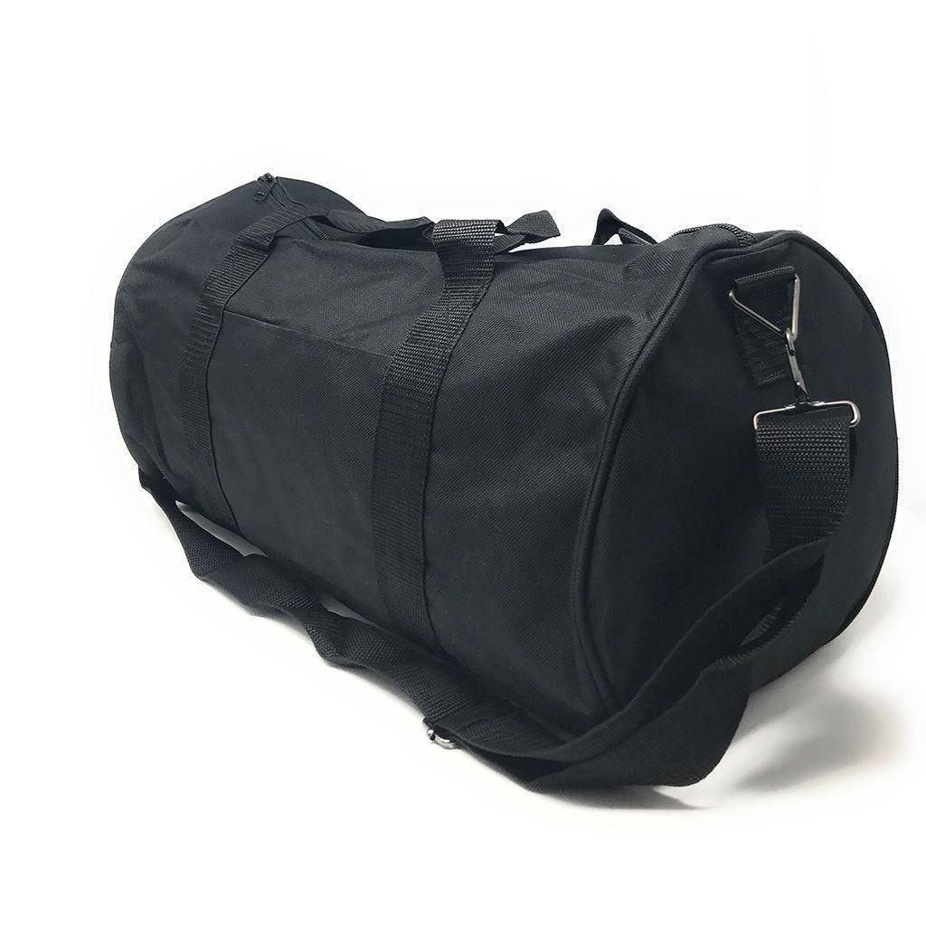 Roll Shape 18 inch Duffle Bag Travel Sports Gym School Carry On Luggage Shoulder Strap-Black-