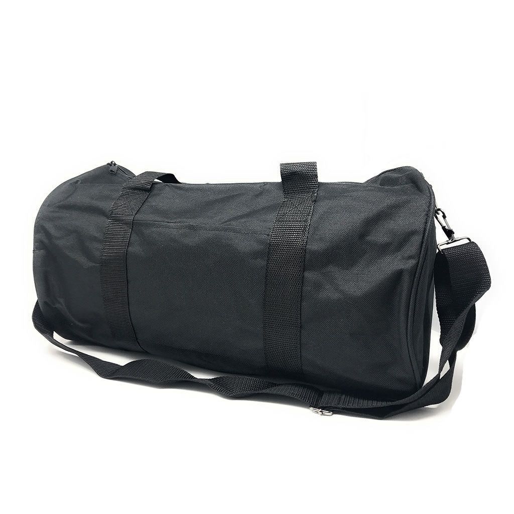 Roll Shape 18 inch Duffle Bag Travel Sports Gym School Carry On Luggage Shoulder Strap-Black-