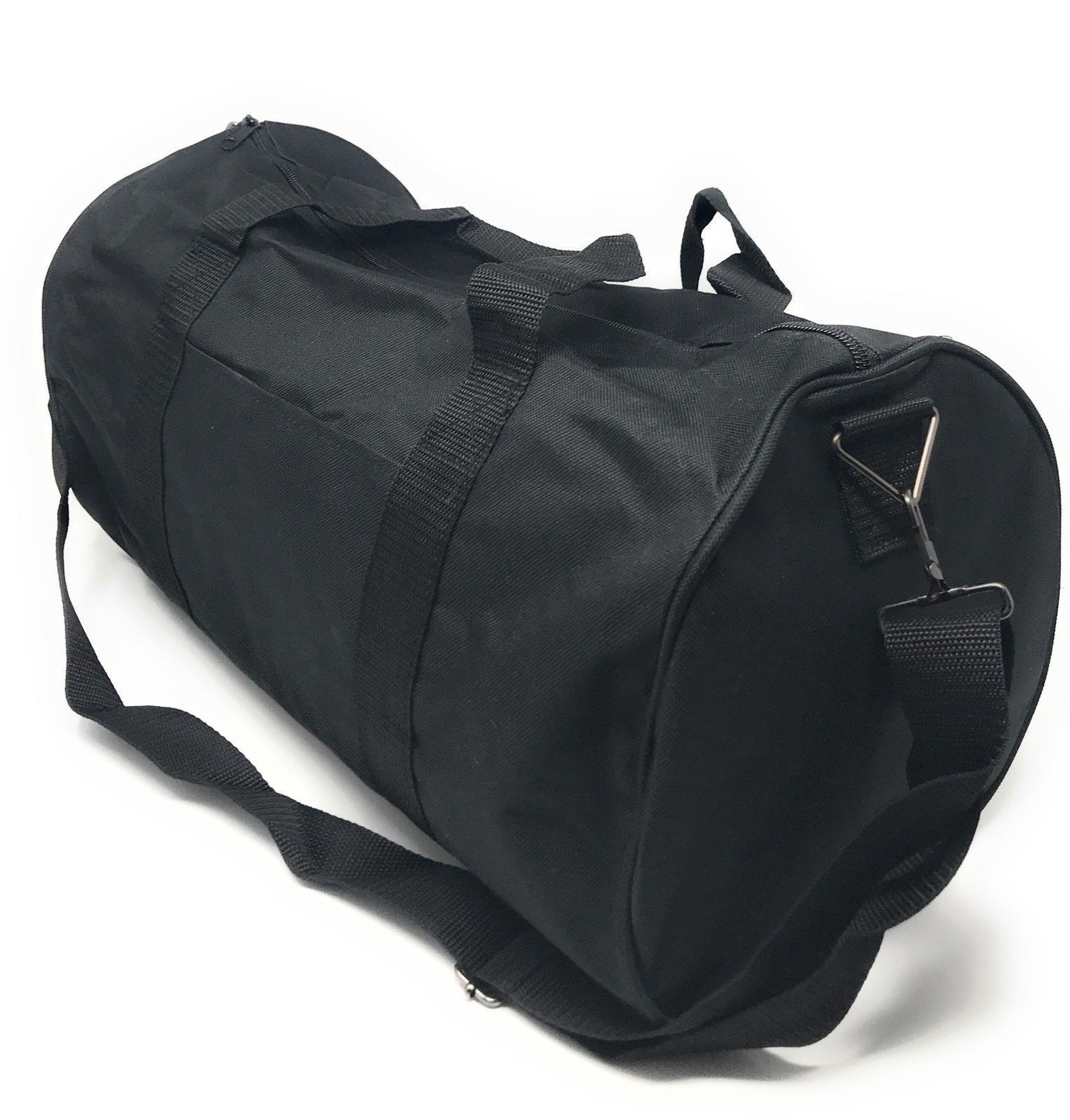 Roll Shape 18 inch Duffle Bag Travel Sports Gym School Carry On Luggage Shoulder Strap-Black-