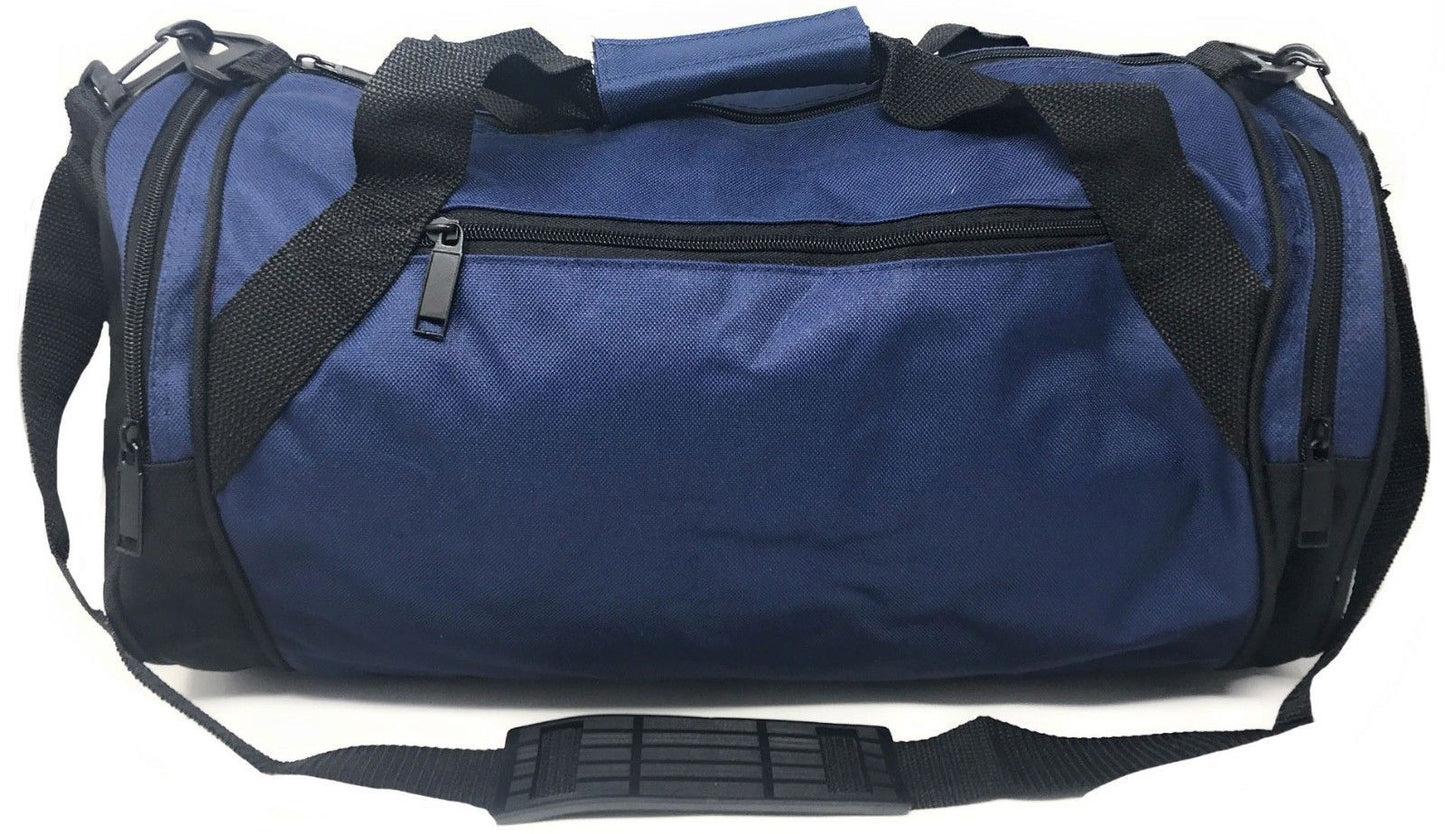 Roll Round 18 Inch Duffle Bags Two Tone Travel Sports Gym Carry-On Luggage-Navy/Black-