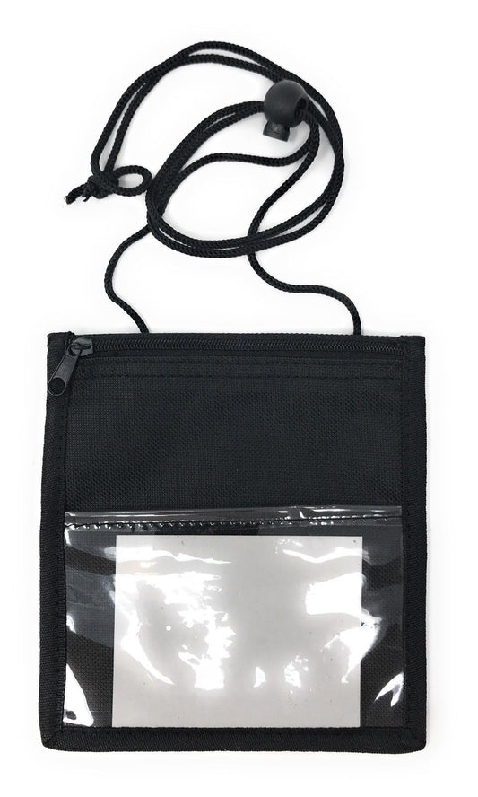 50 Conference Badges Id Card Holder Trade Show Badge Zipper Wholesale Bulk 5X6-BLACK-