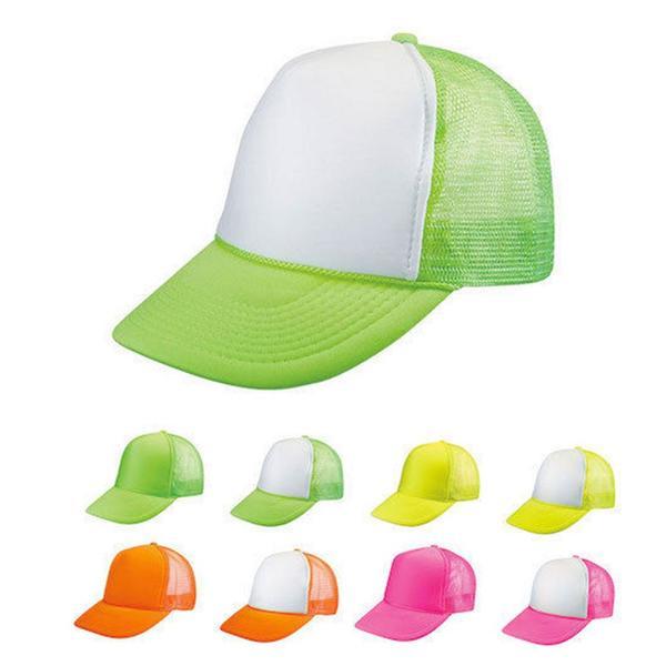 100 Lot Blank Neon Foam Mesh Trucker Hats Caps Solid Two Tone Wholesale Bulk-