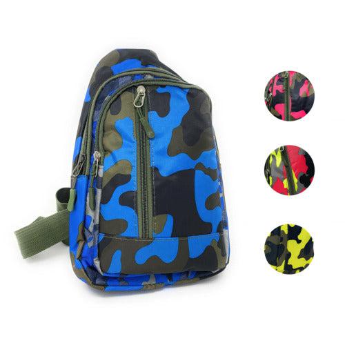 Empire Cove Camo Chest Crossbody Sling Shoulder Bag Backpack-Blue-