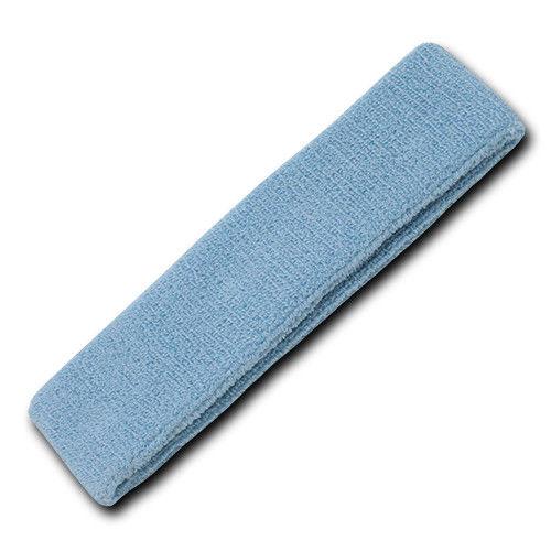 Set Of 2 - Soft Terry Cloth Elastic Headbands Sweatband Sports Run Jog Gym Yoga-KHAKI-