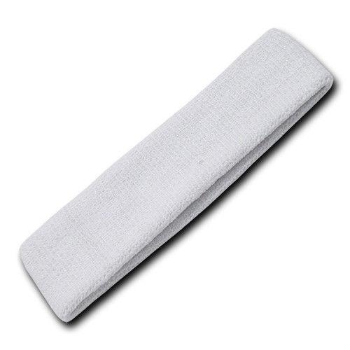 Set Of 2 - Soft Terry Cloth Elastic Headbands Sweatband Sports Run Jog Gym Yoga-KHAKI-