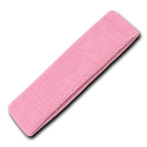 Set Of 2 - Soft Terry Cloth Elastic Headbands Sweatband Sports Run Jog Gym Yoga-KHAKI-