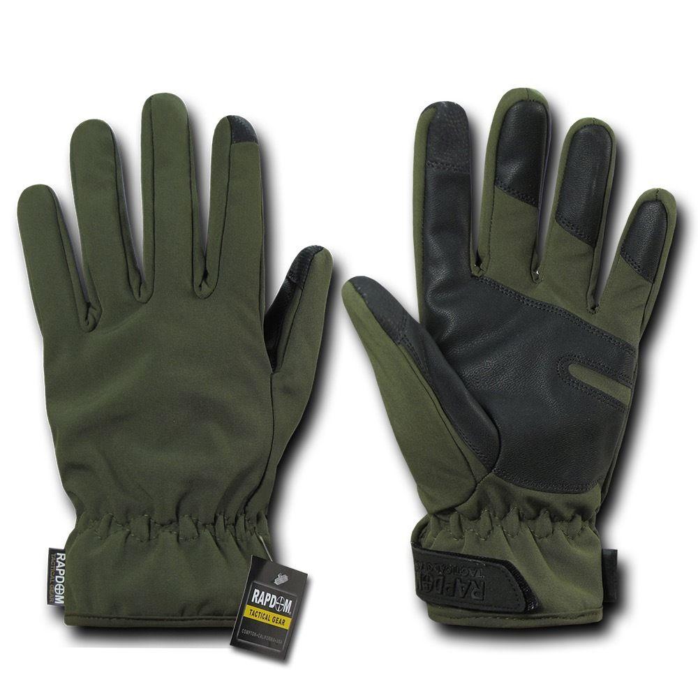 Soft Shell Warm Winter Waterproof Breathable Touch Screen Index Thumb Tip Gloves-Olive-Small-