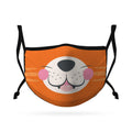Cute Face Masks for Kids Child Adjustable Boys Girls Ages 3 to 9 Cotton Poly Washable Reusable 2 Layer Pocket Filter-Tiger-