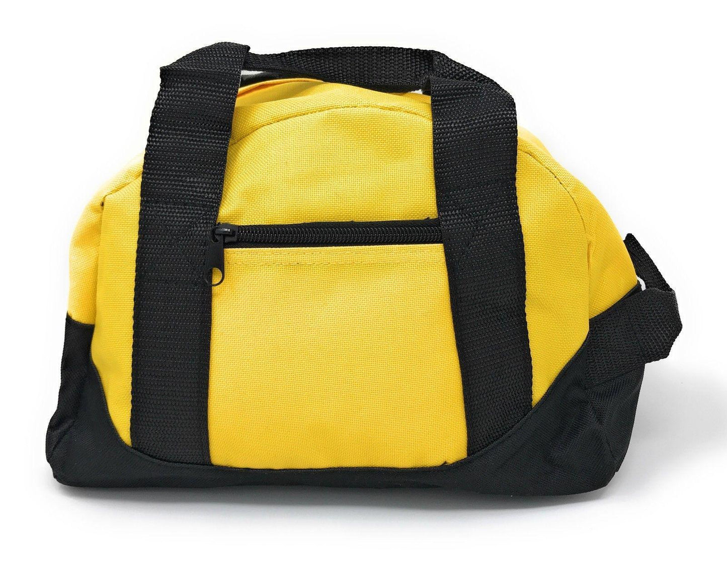Casaba 12 inch Small Two Tone Duffle Travel Sport Gym Bags Carry-On Luggage-GOLD / BLACK-