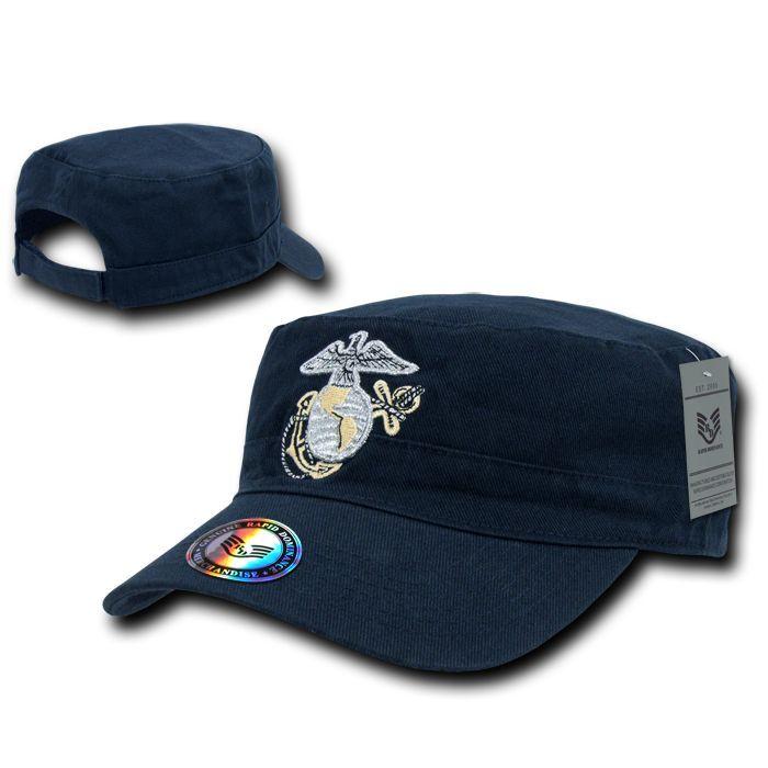 US Army Cadet Military Air Force Coast Guard Marines Navy Cotton Bdu Hats Caps-Air Force Wing - Navy-