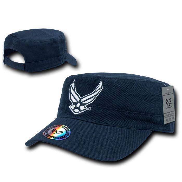 US Army Cadet Military Air Force Coast Guard Marines Navy Cotton Bdu Hats Caps-Air Force Wing - Navy-