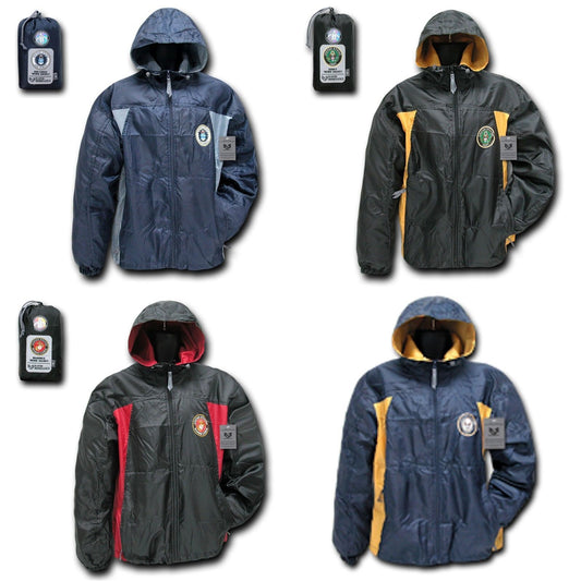 US Military Air Force Army Navy Marines Sports 2 Tone Windbreaker Rain Zipper-Air Force - Navy-Medium-R36