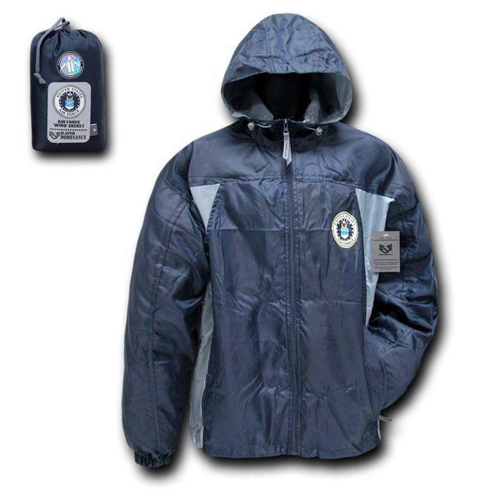 US Military Air Force Army Navy Marines Sports 2 Tone Windbreaker Rain Zipper-Air Force - Navy-X-Large-R36