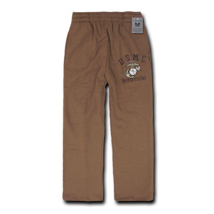 US Military Air Force Marines Navy Fleece Sweatpant Sweat Pants Jogging Sweats-Marines - Coyote-Small-